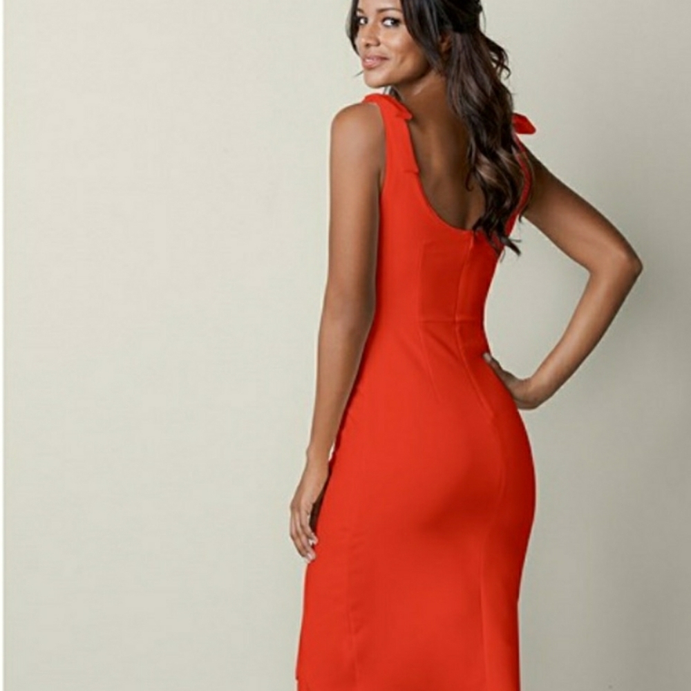 Orange Midi Dress Venus